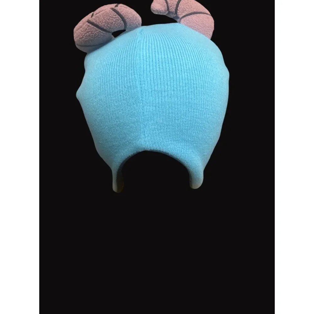 Disney Pixar Monsters University Sulley Beanie Hat With Horns Blue One Size 100%